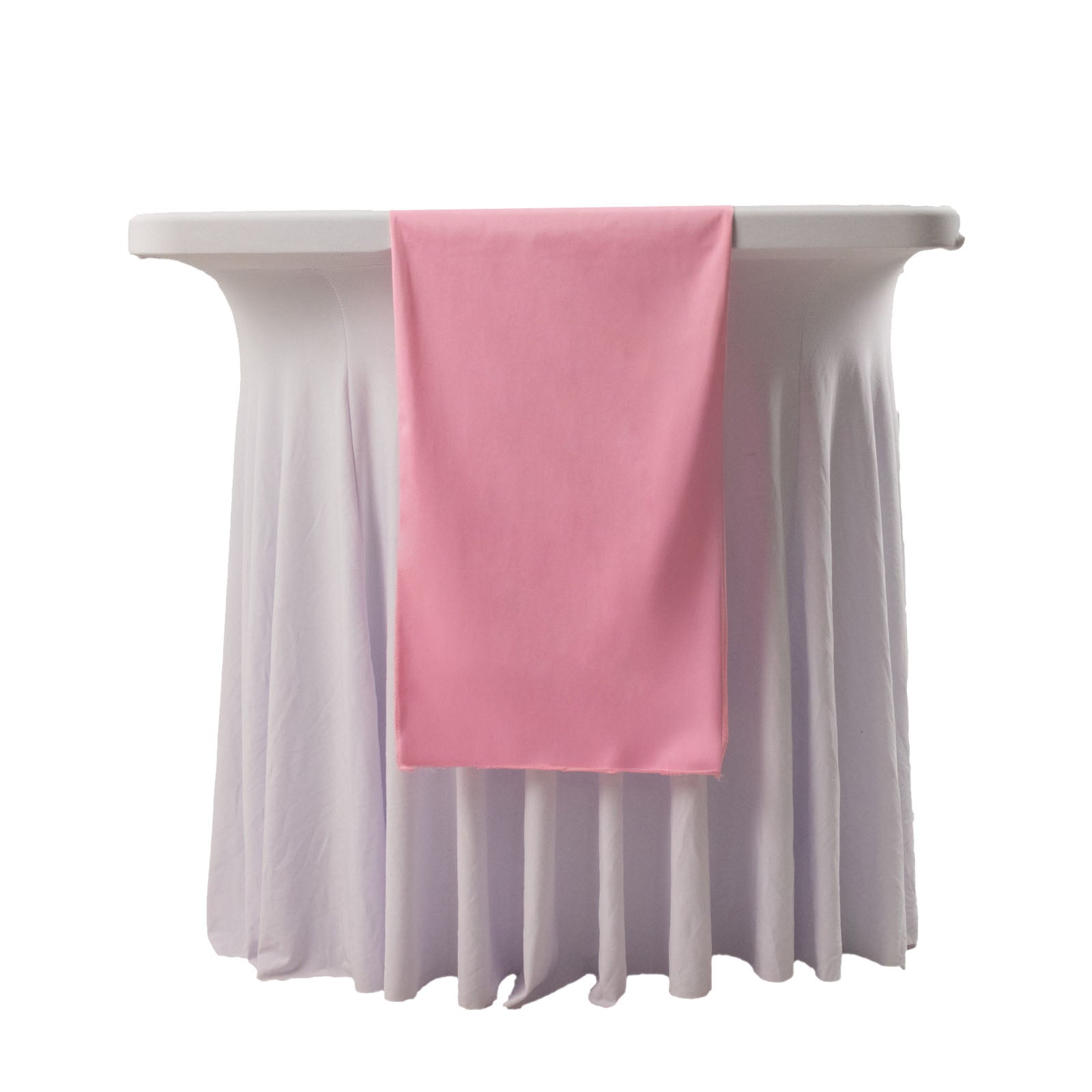 Scuba Polyester 12"x108" Table Runner Pink - Wrinkle-Free Table Linen