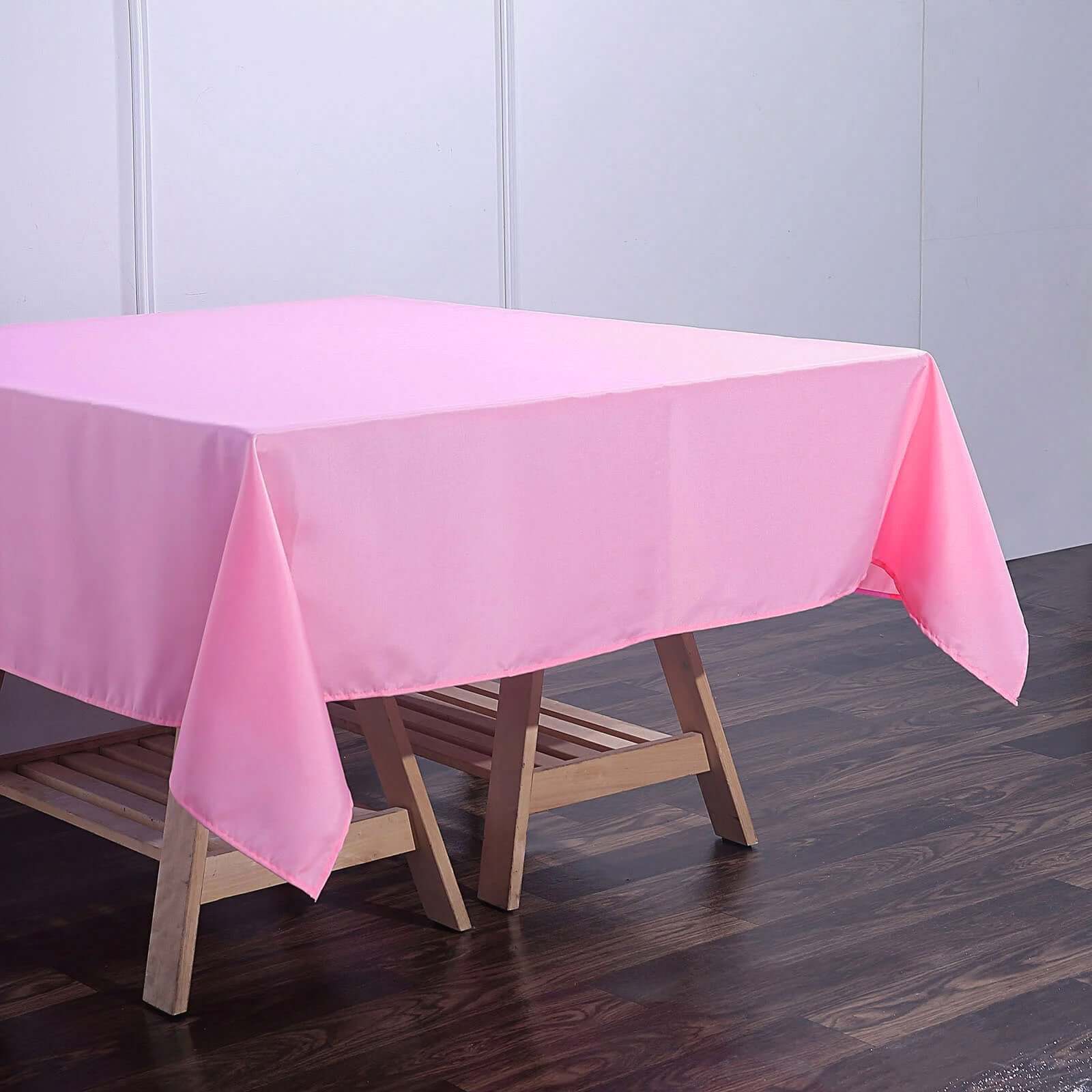 Polyester Square 70"x70" Tablecloth Pink - Wrinkle-Resistant & Durable Table Cover