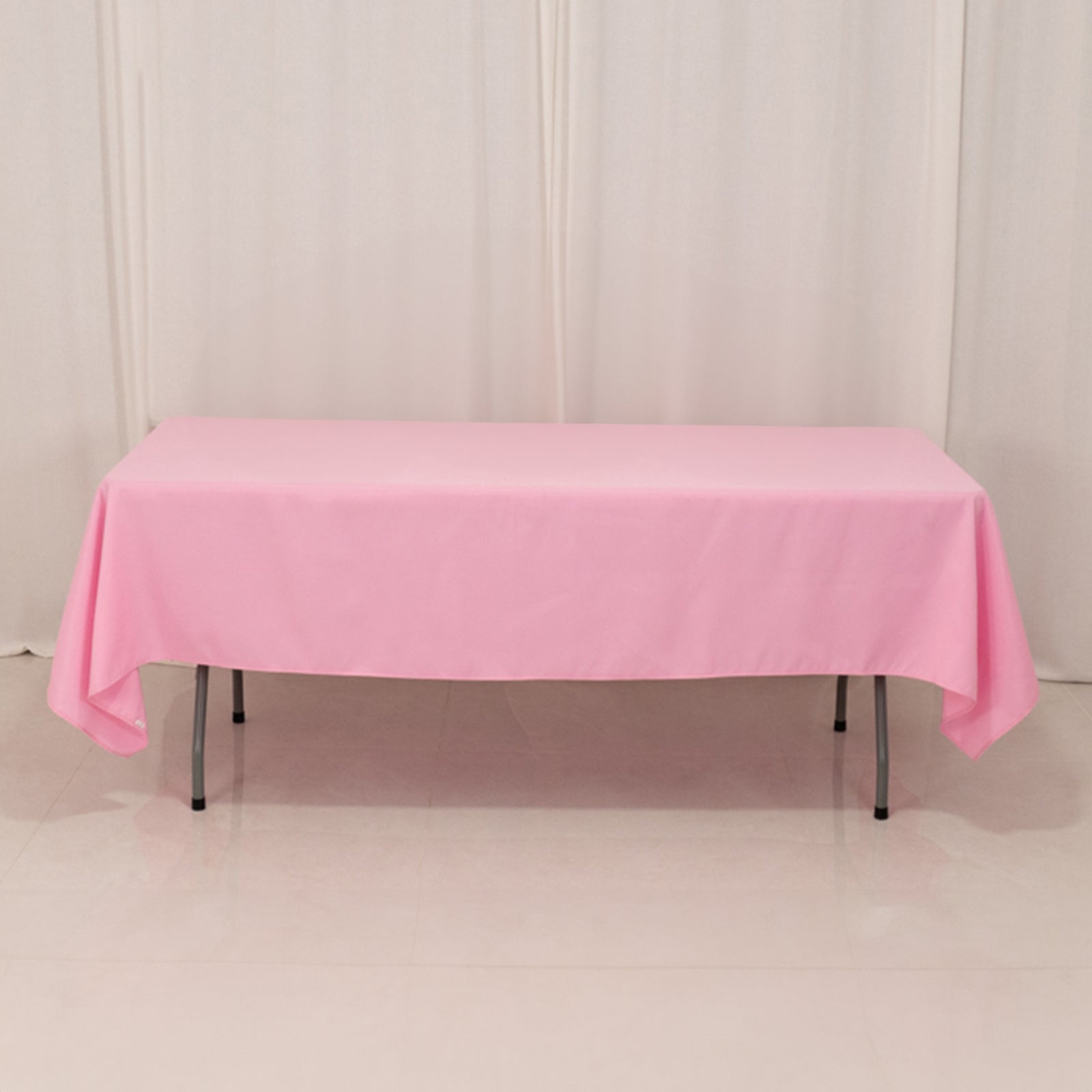 Premium Polyester 60"x102" Rectangle Tablecloth Pink - Durable 220GSM Wrinkle-Resistant Table Cover