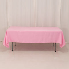 Premium Polyester 60"x102" Rectangle Tablecloth Pink - Durable 220GSM Wrinkle-Resistant Table Cover