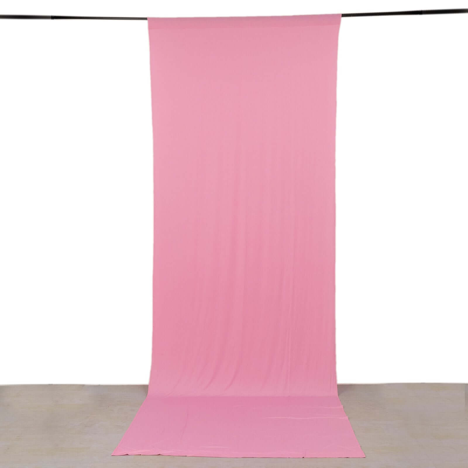 Pink 4-Way Stretch Spandex Event Curtain Drapes, Wrinkle Freet Backdrop Event Panel with Rod Pockets - 5ftx14ft