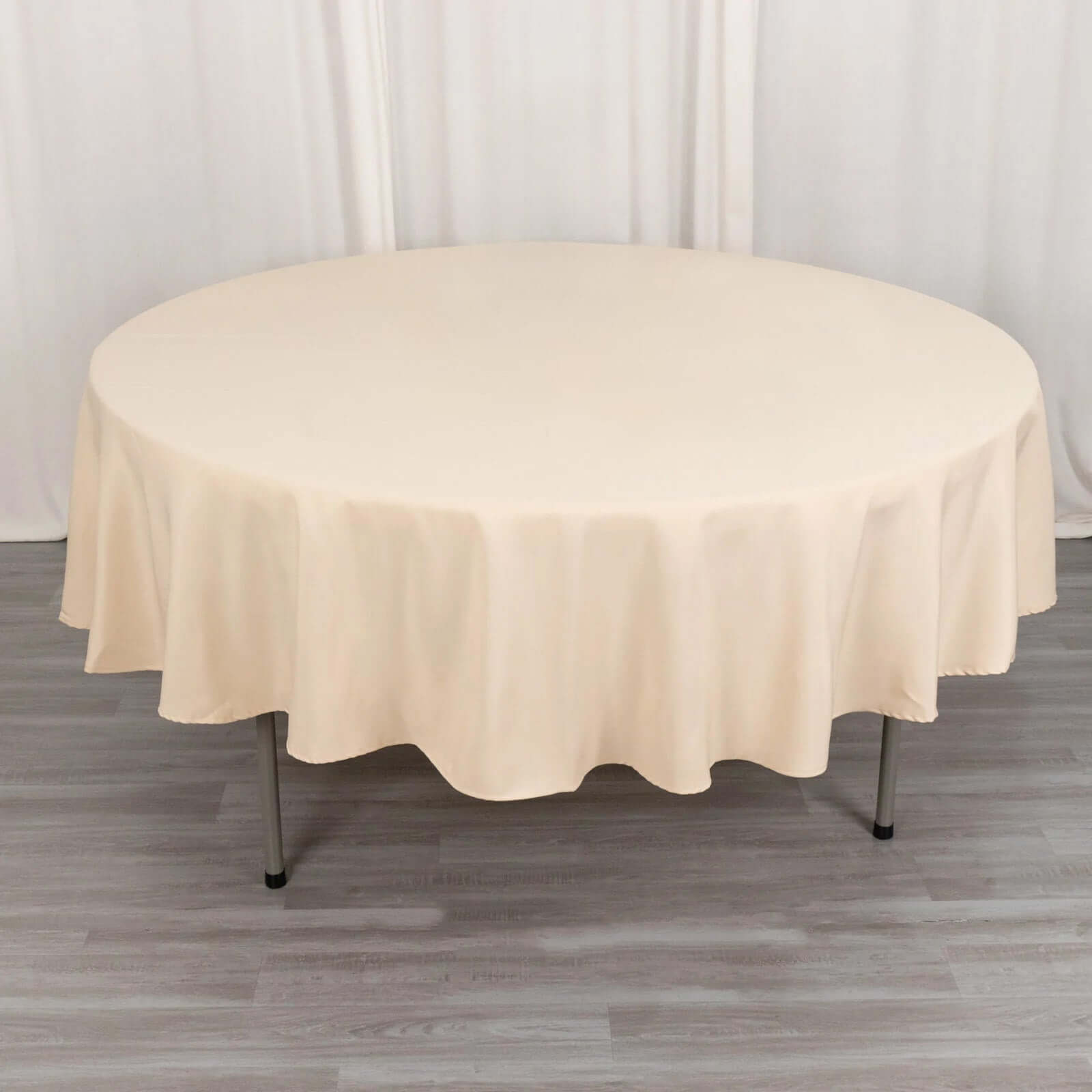 Premium Polyester 90" Round Tablecloth Beige - Stain and Wrinkle-Resistant Design with 220GSM Thickness Table Cover