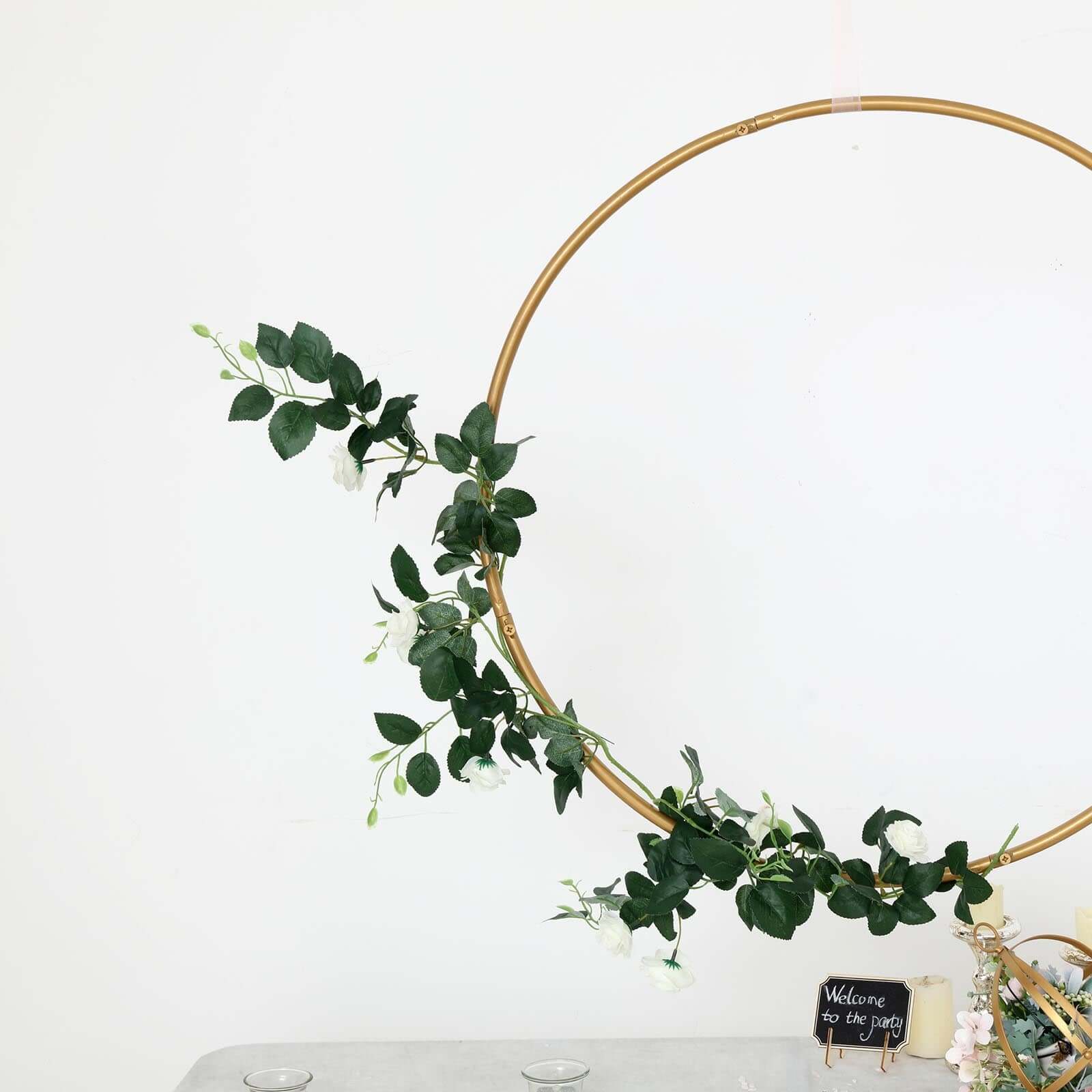 28" Gold Heavy Duty Metal Hoop Wreath, Floral Hoop