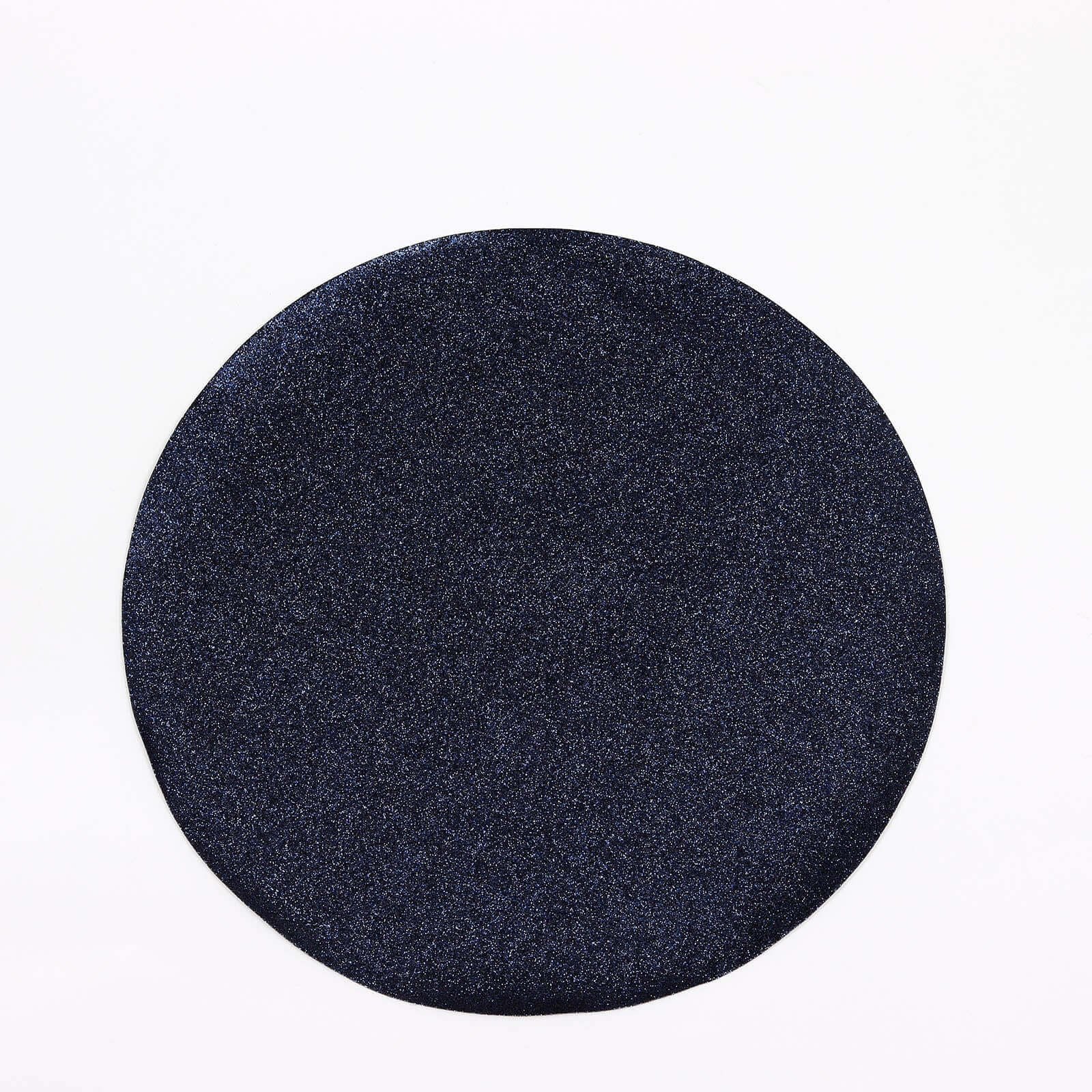 6-Pack Placemats Glitter Design Navy Blue Sparkle Round - Non-Slip Decorative Dining Table Mats 13"