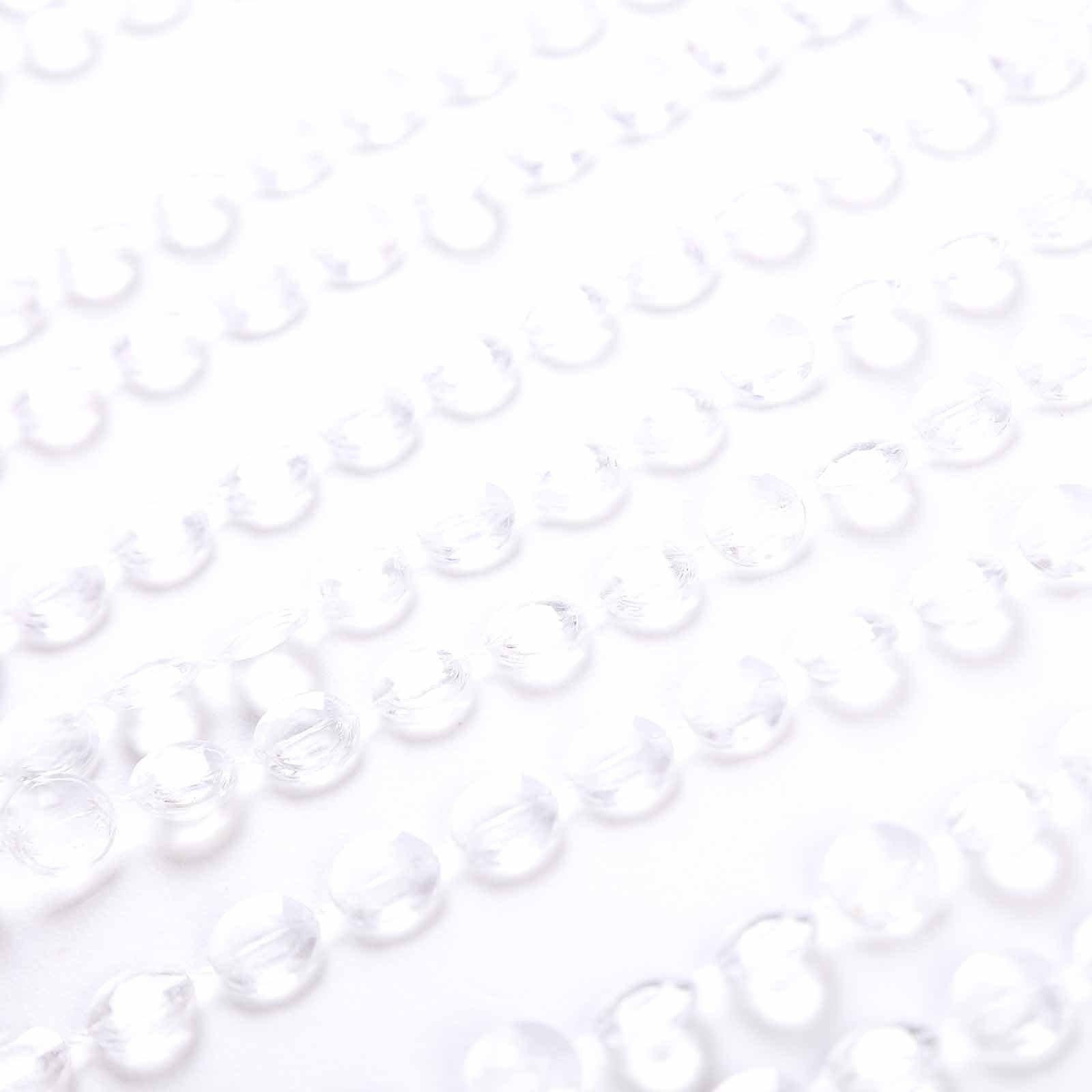 8ft Crystal Diamond Beaded Curtain with Plastic Rod and Adjustable Hooks