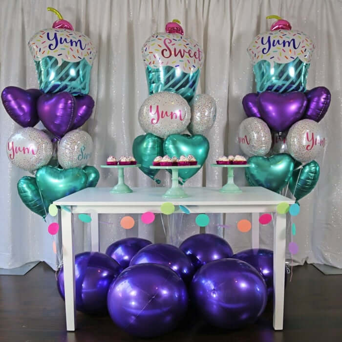 2 Pack 14" 4D Lavender Lilac Sphere Mylar Foil Helium or Air Balloons