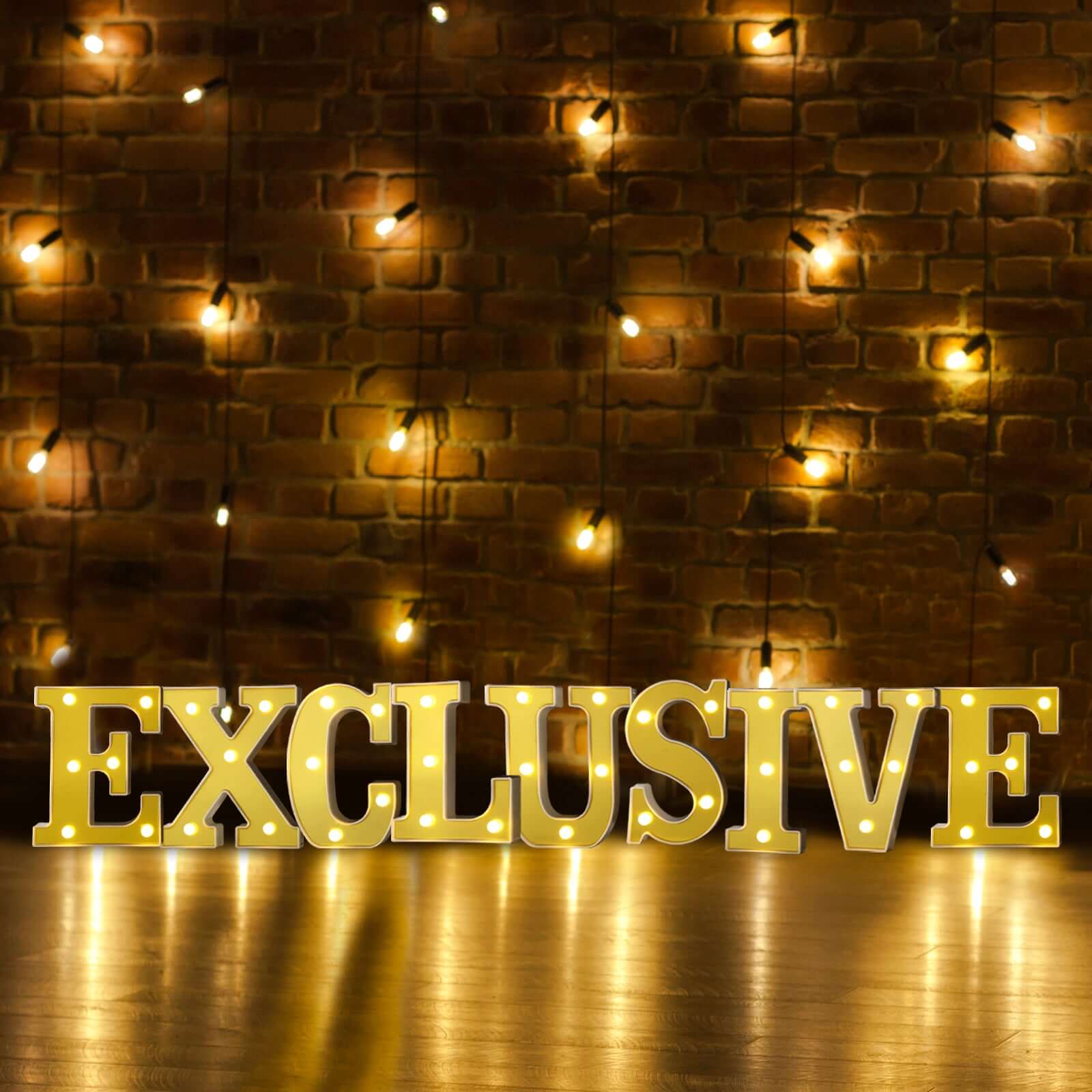 3D Marquee Letter "E" Warm White 6 LED Lights Gold - Chic Light-Up Decor for Events 6"