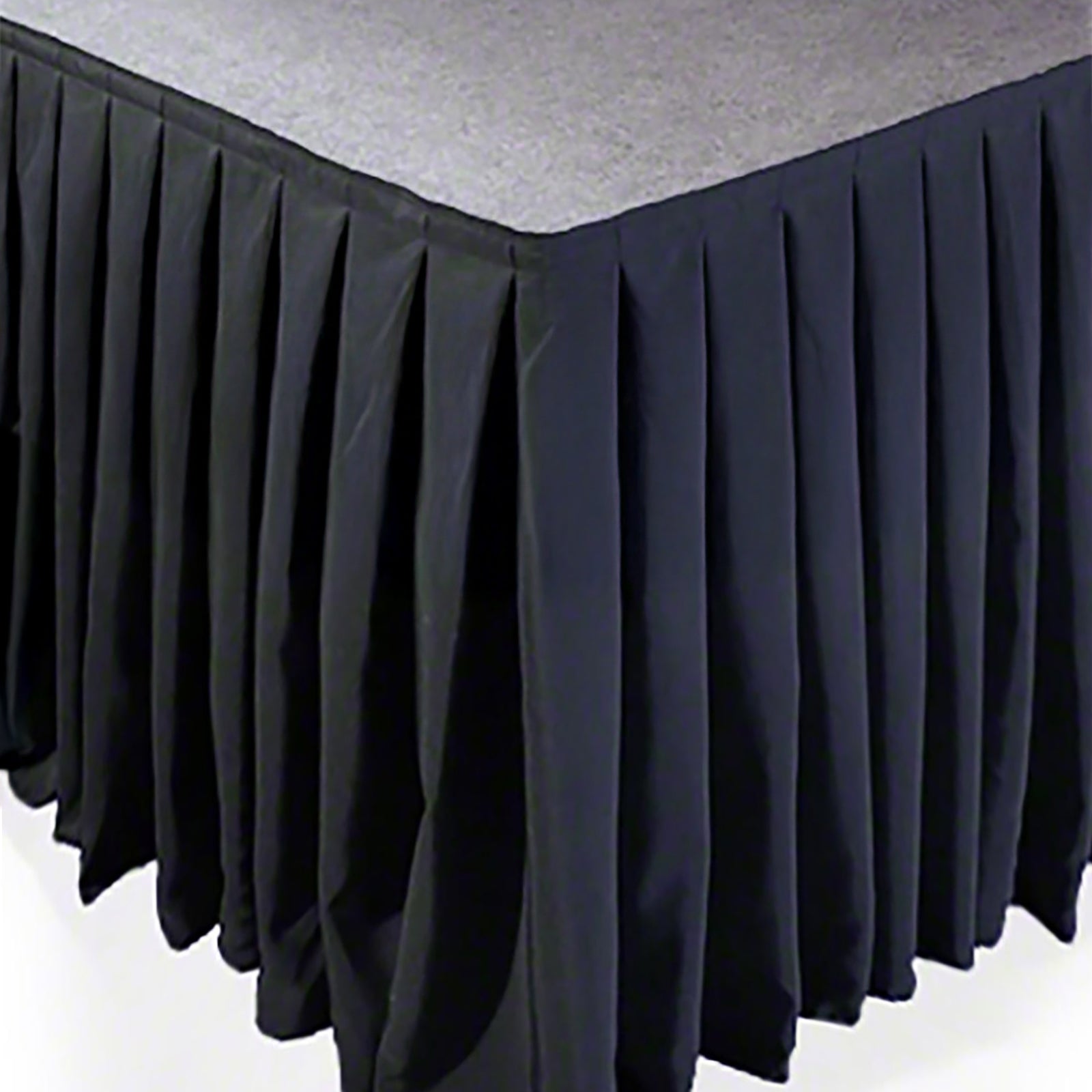 Portable Stage Skirt Black Polyester Platform Skirting Cloth for Events, Performances & Wedding Staging - 48"x20ft