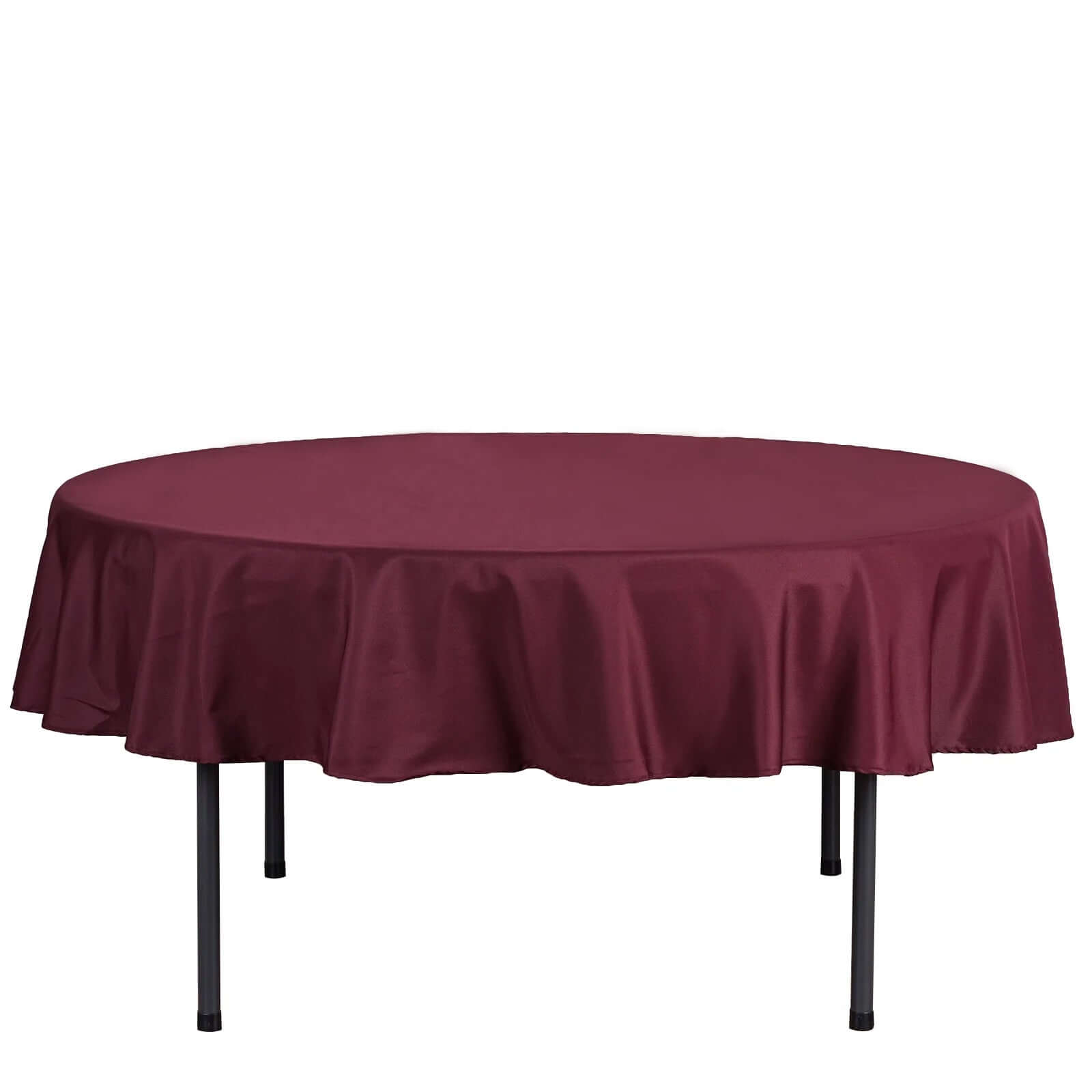 Polyester 70" Round Tablecloth Burgundy - Durable & Wrinkle-Resistant Table Cover