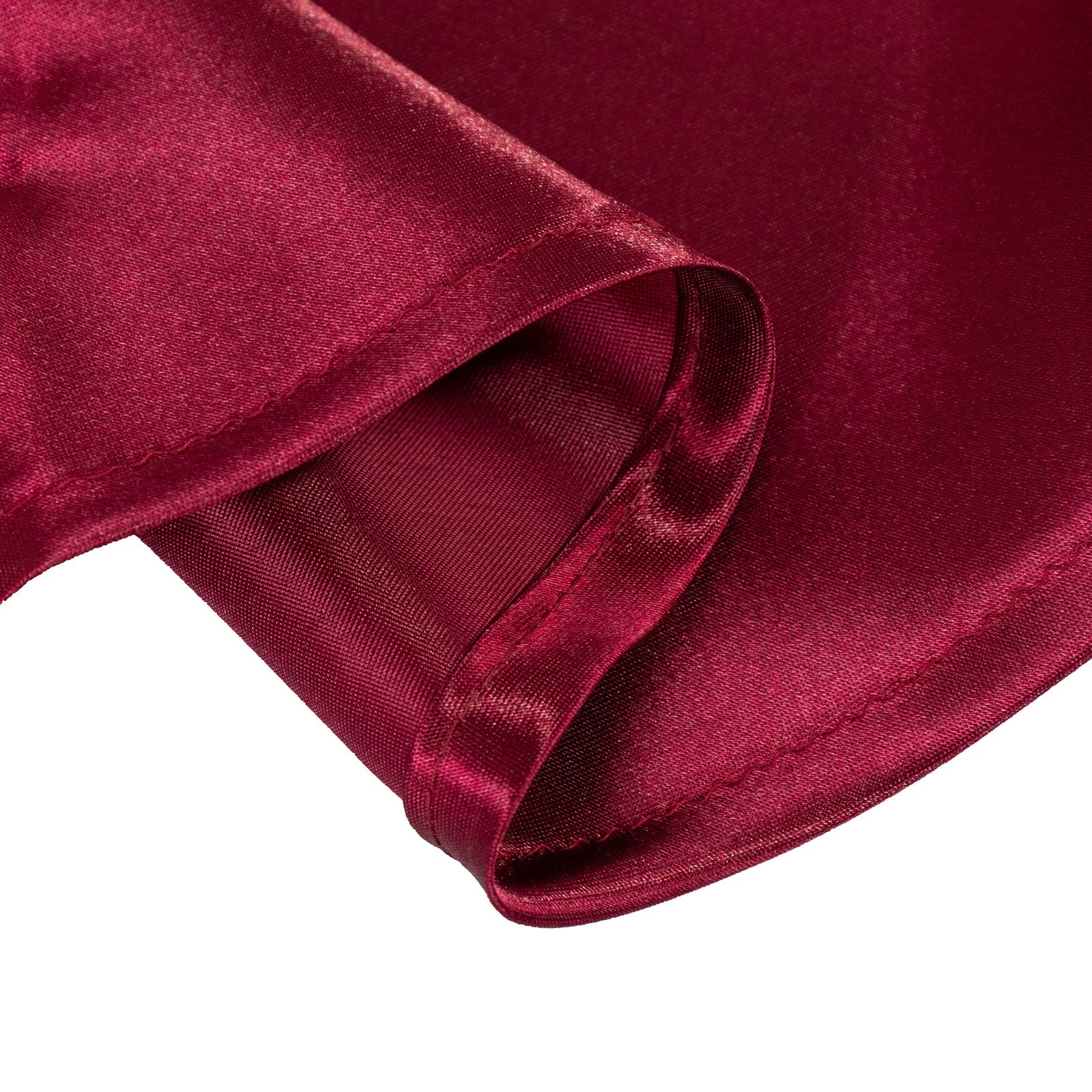 Satin 132" Round Tablecloth Burgundy - Stylish Seamless Table Cover