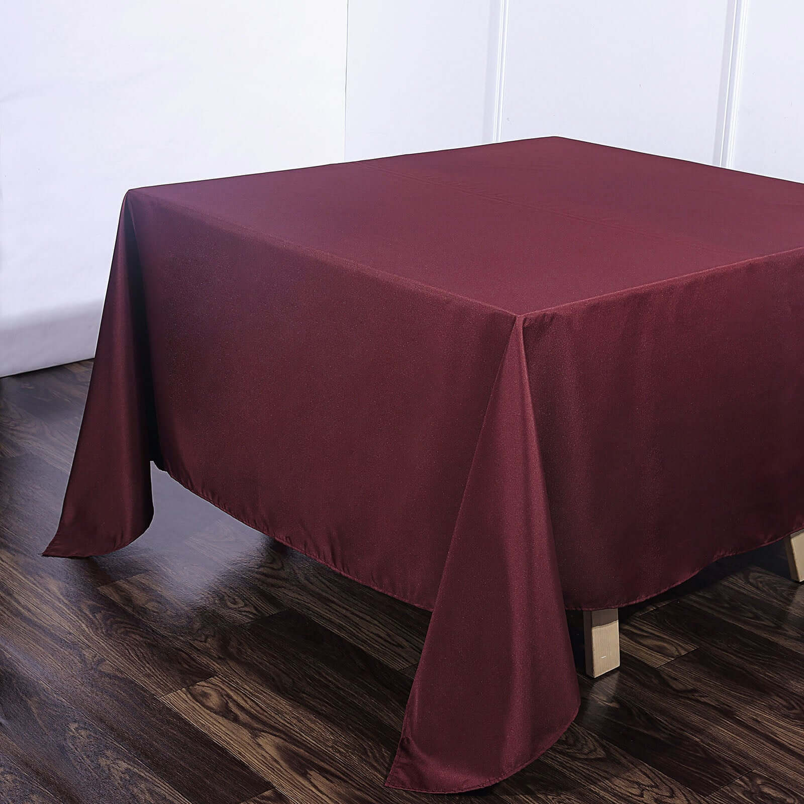Polyester Square 90"x90" Tablecloth Burgundy - Wrinkle-Resistant & Durable Table Cover