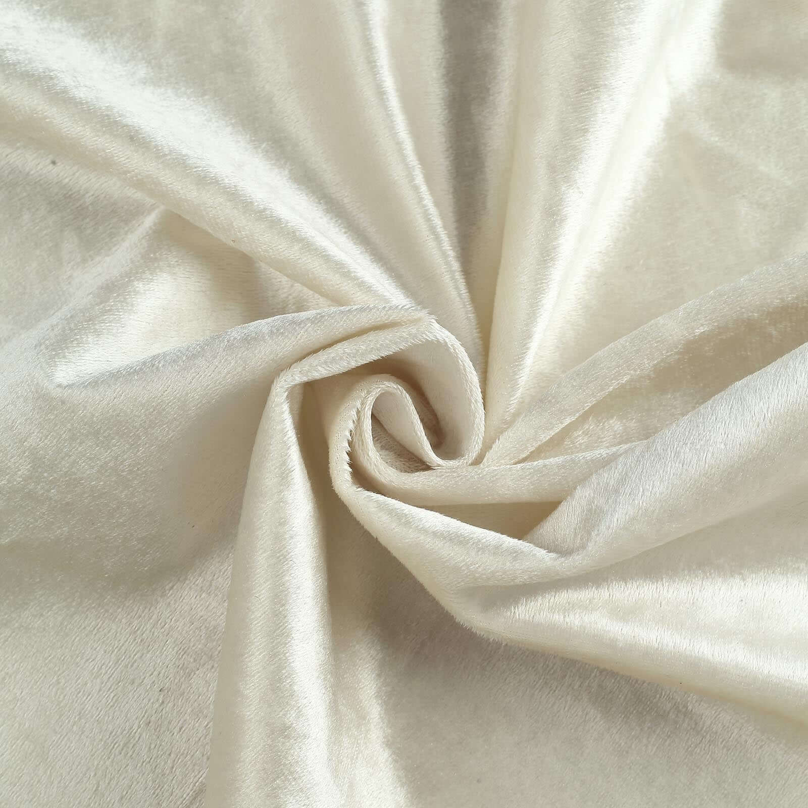 Premium Velvet 90"x156" Rectangle Tablecloth Ivory - Reusable Soft & Seamless Table Cover