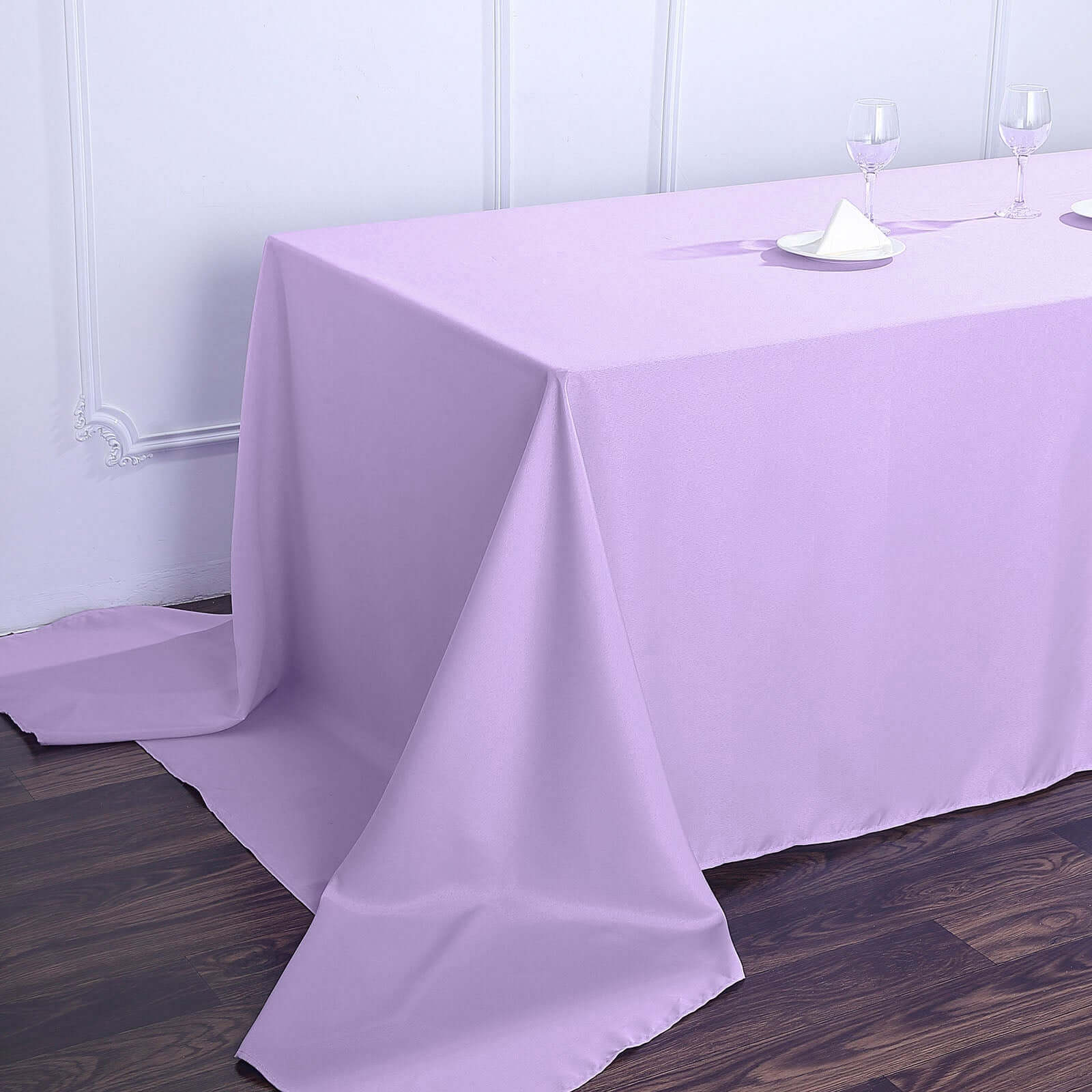 Polyester 90"x156" Rectangle Tablecloth Lavender Lilac - Seamless Wrinkle-Resistant Table Cover