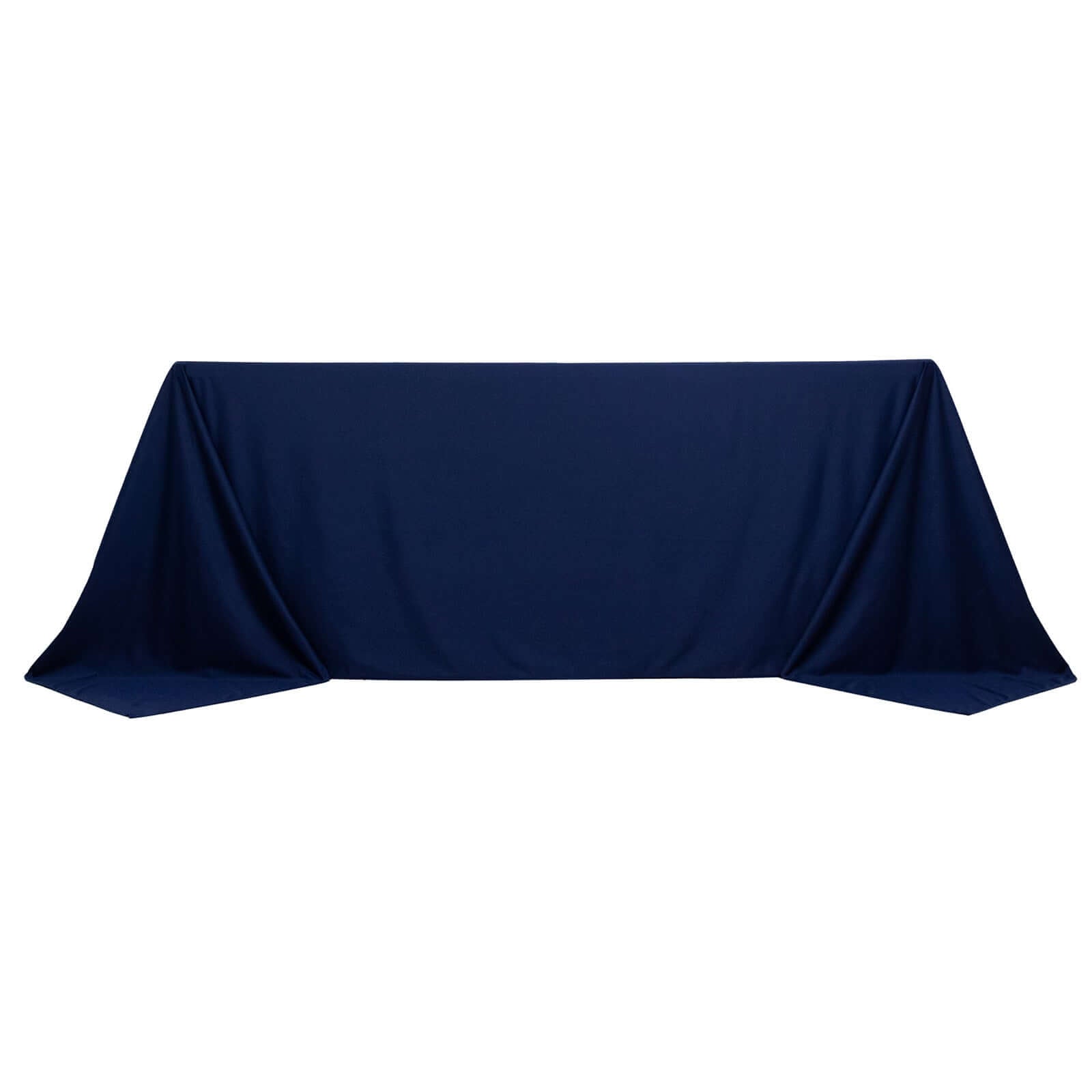 Scuba Rectangular 90"x132" Tablecloth Navy Blue - Wrinkle Free, Stain Resistant & Seamless Table Cover