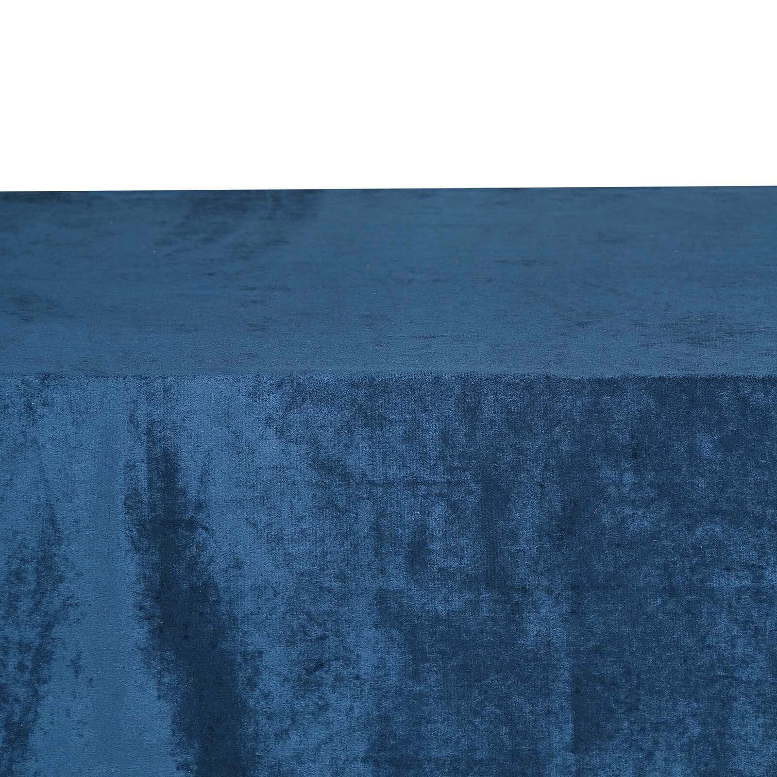 Premium Velvet 90"x132" Rectangle Tablecloth Navy Blue - Reusable Soft & Seamless Table Cover