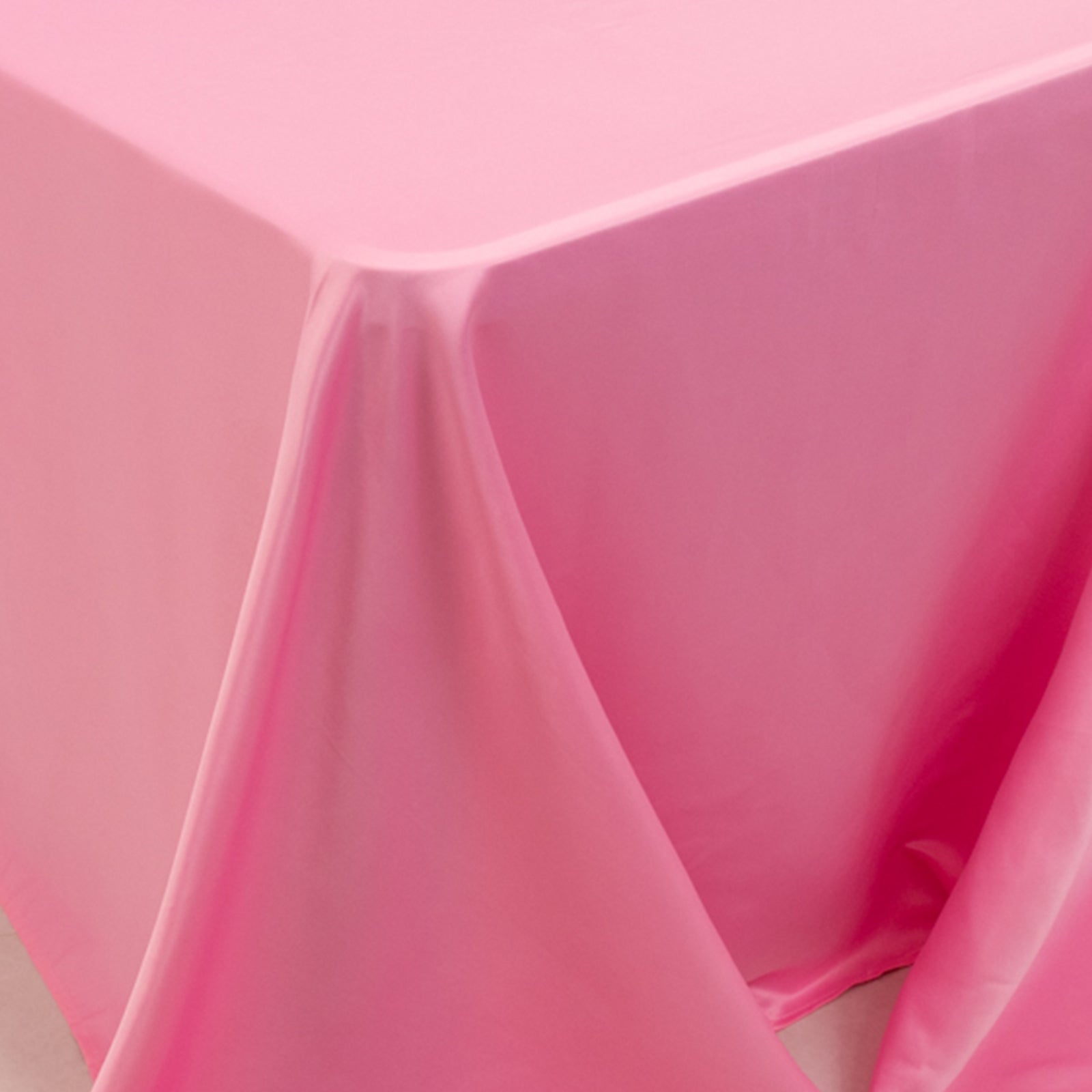 Lamour Satin 90"x156" Rectangle Tablecloth Pink - Luxurious, Soft Seamless Table Cover