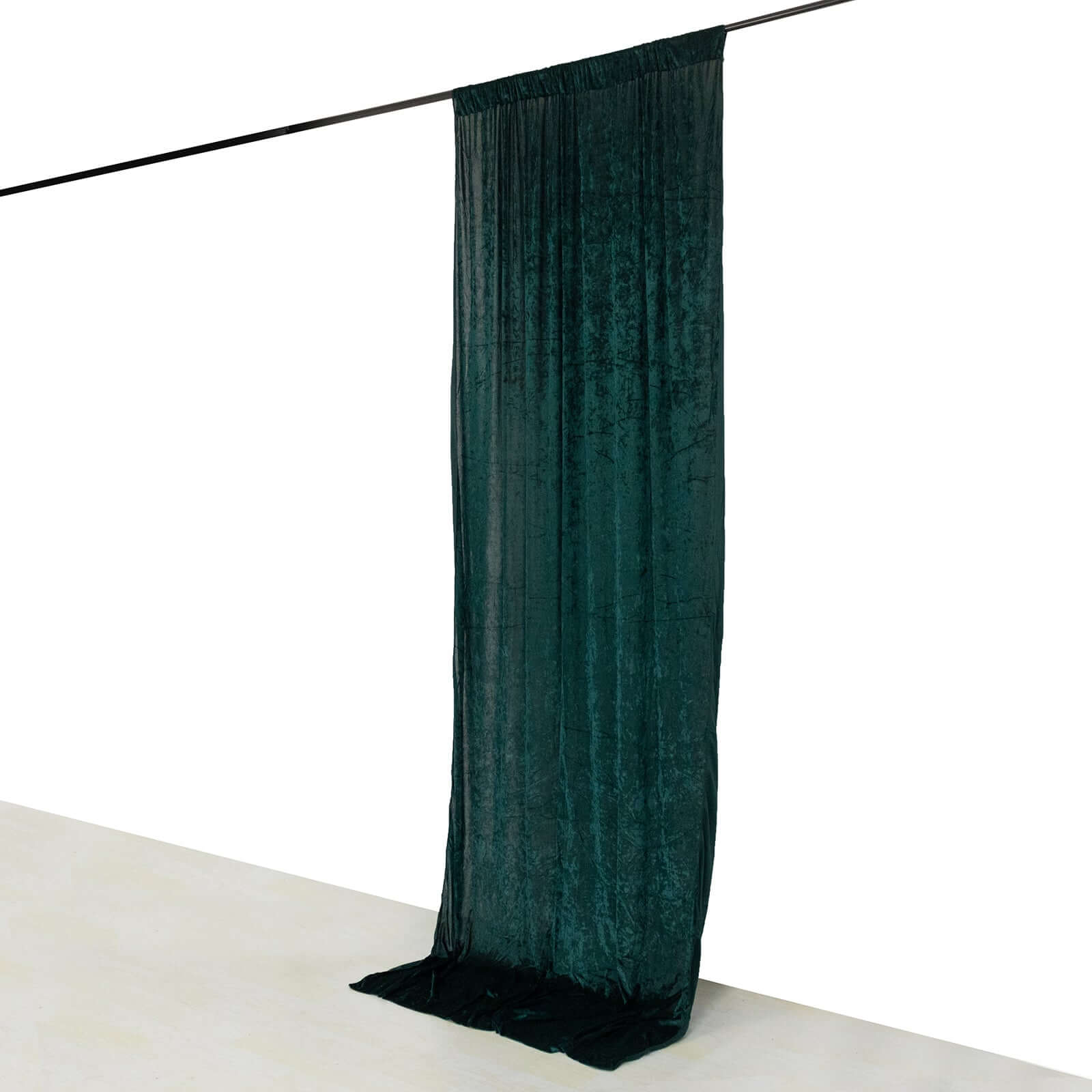 Hunter Emerald Green Crushed Velvet Backdrop Curtain – 5ft x 12ft Event Drape with Rod Pocket, Privacy Panel for Photo Booths & Events