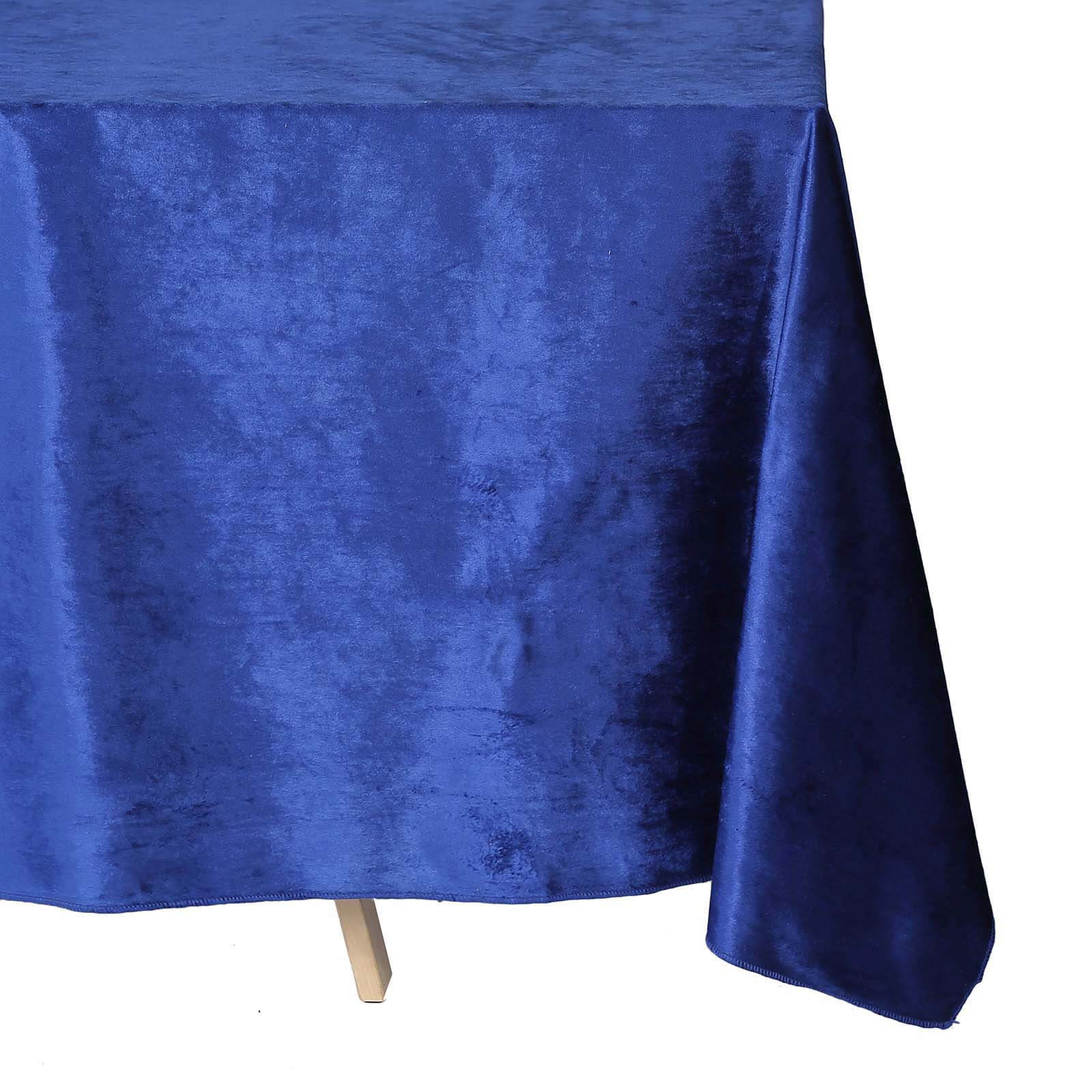 Premium Velvet 90"x132" Rectangle Tablecloth Royal Blue - Reusable Soft & Seamless Table Cover