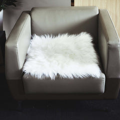 Faux Sheepskin 20" Cushion Cover with Soft Plush Finish White - Stylish Small Shag Area Rug for Events