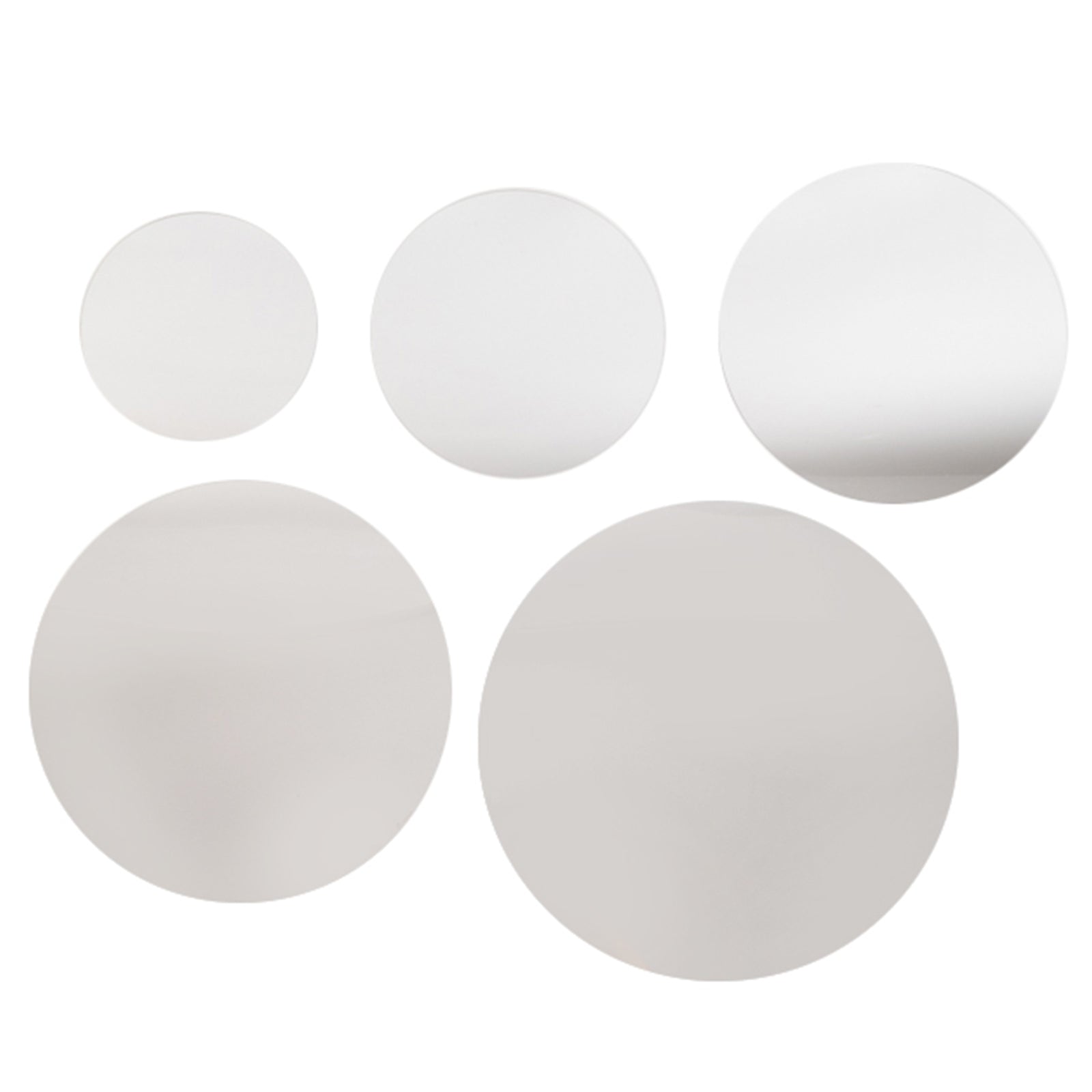 10-Pack Candle Plate Circle Acrylic Mirror Tray Silver Round - Event Display Decor 16"