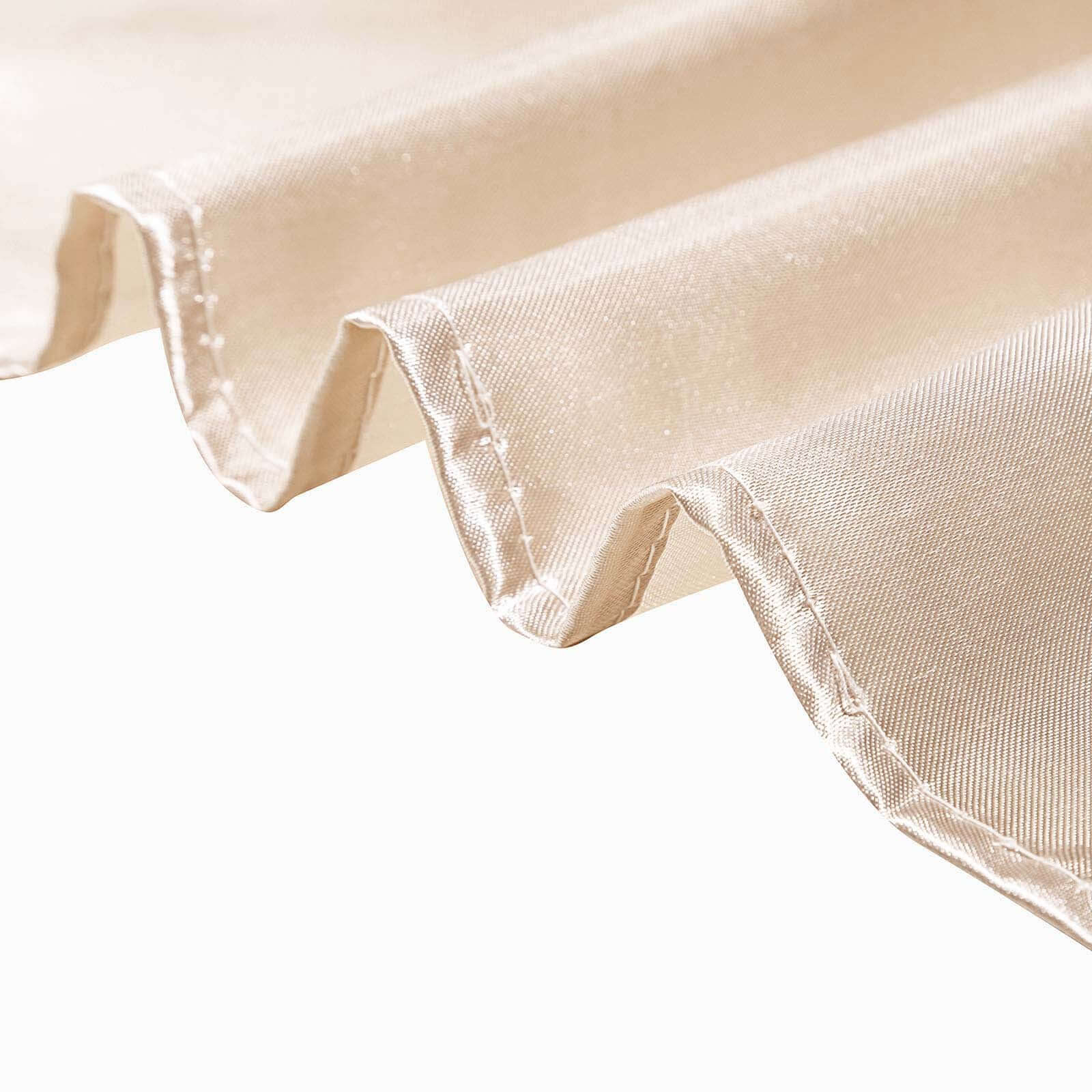 Satin 108" Round Tablecloth Beige - Smooth and Lustrous Table Cover