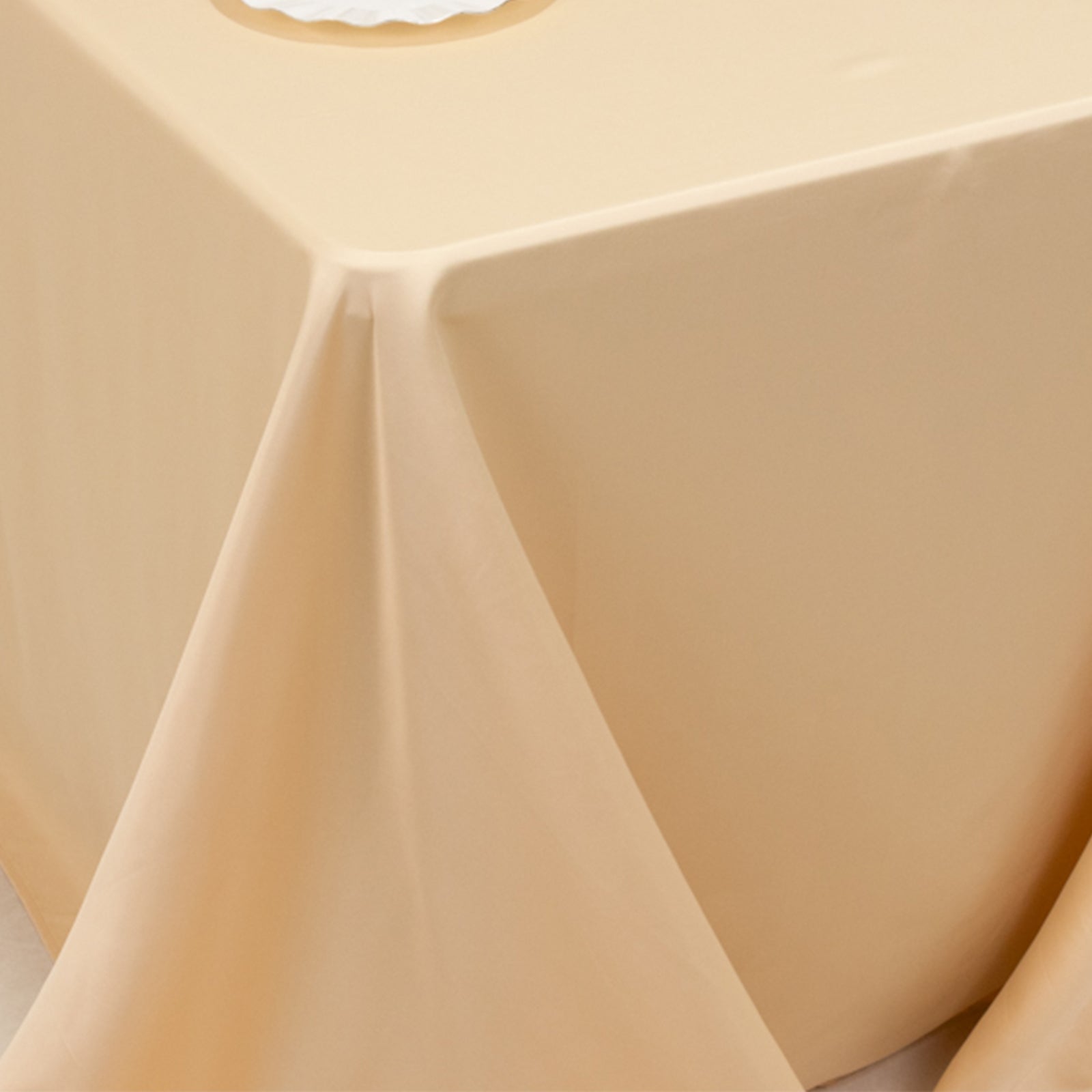 Lamour Satin 90"x132" Rectangle Tablecloth Beige - Soft & Silk-Like Seamless Table Cover