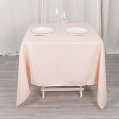 Premium Polyester Square Tablecloth 70"x70" Blush 220GSM Wrinkle-Resistant Table Cover