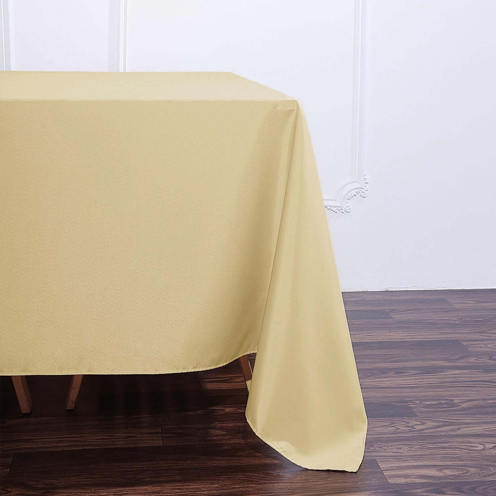 Polyester Square 90"x90" Tablecloth Champagne - Wrinkle-Resistant & Durable Table Cover