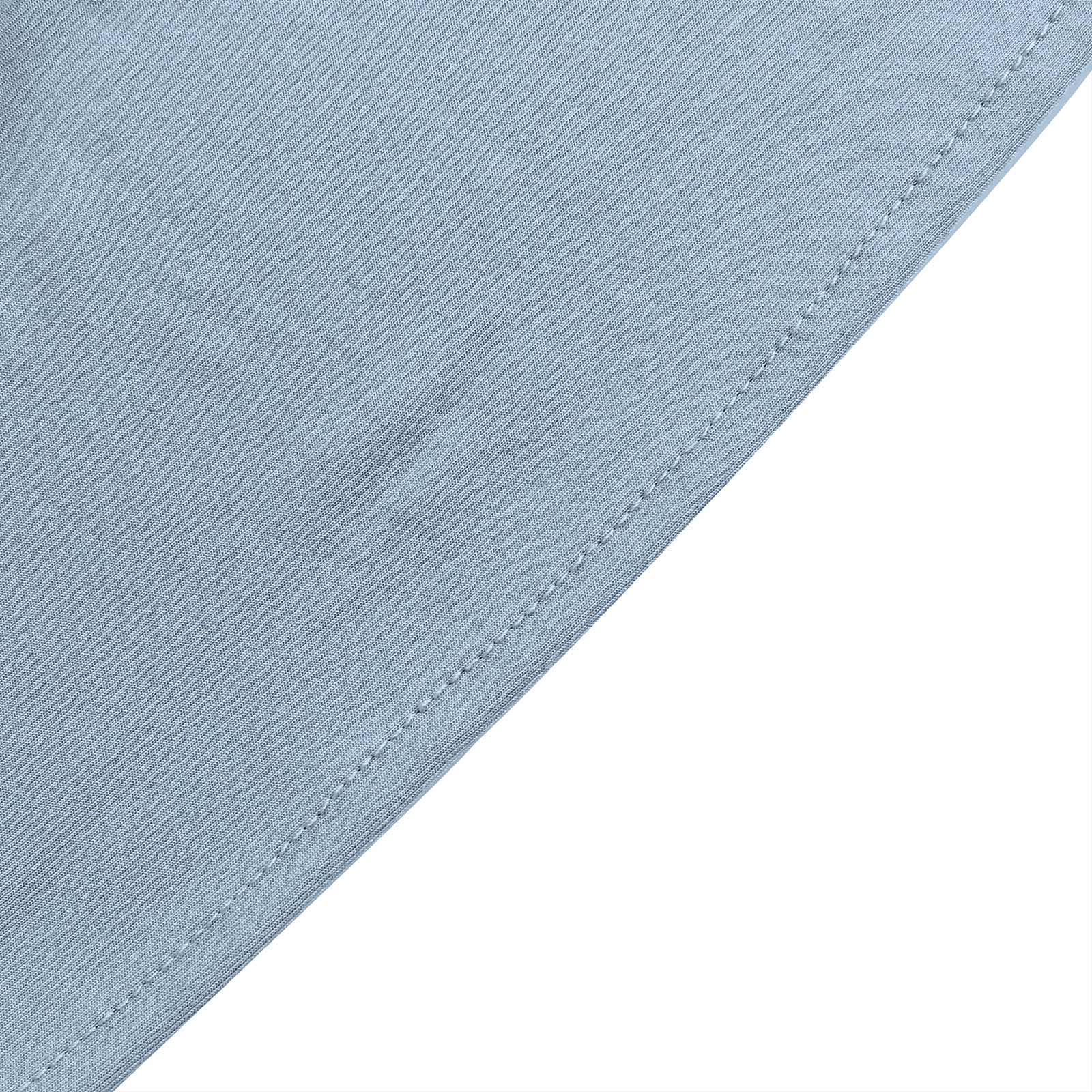 5 Pack Stretch Spandex Chair Sashes Dusty Blue - Reusable Chair Bands with Silver Diamond Ring Slide Buckle 5"x14"