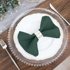 5 Pack Polyester 17"x17" Napkins Hunter Emerald Green - Durable & Wrinkle Resistant Dinner Napkins