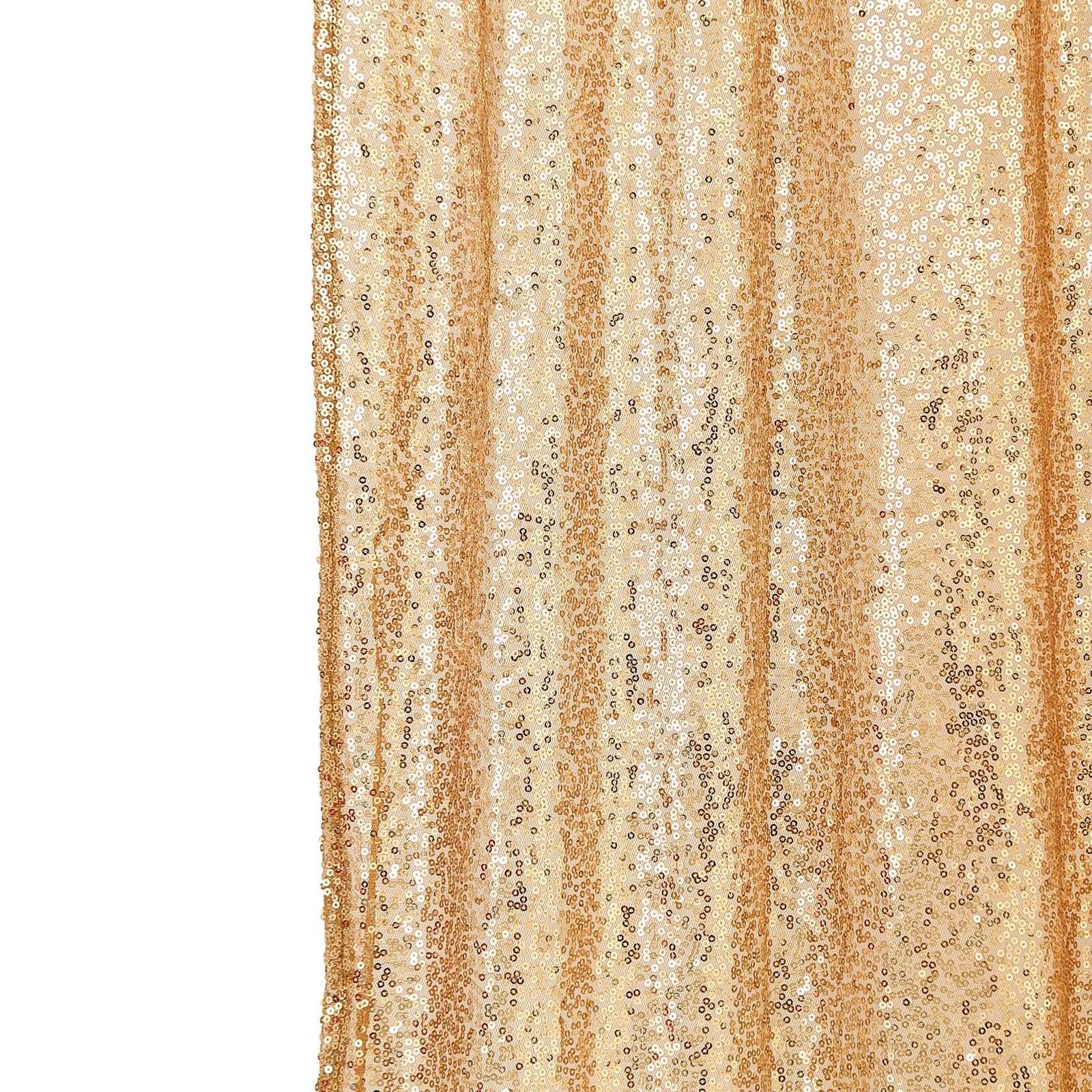 8ftx8ft Gold Sequin Event Curtain Drapes, Backdrop Event Panel