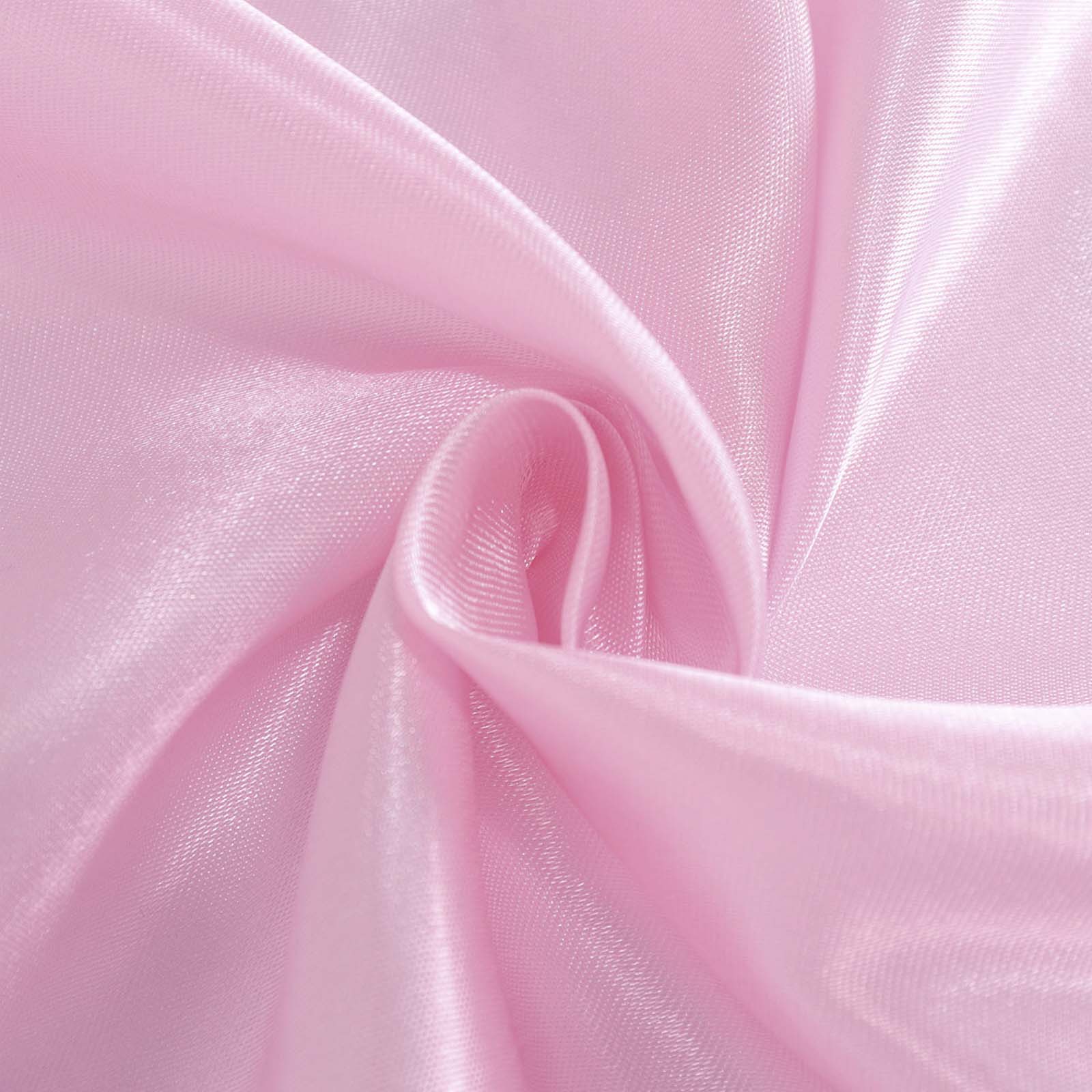 Satin Rectangular 90"x132" Tablecloth Pink - Seamless Table Cover