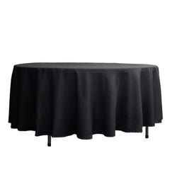 Polyester 108" Round Tablecloth Black - Wrinkle-Resistant and Stylish Table Cover