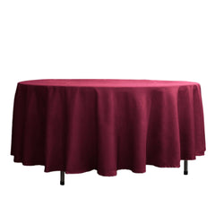 Polyester 108" Round Tablecloth Burgundy - Wrinkle-Resistant Table Cover
