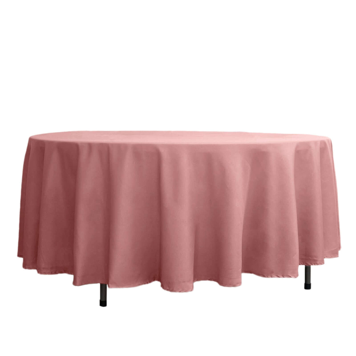 Polyester 108" Round Tablecloth Dusty Rose - Wrinkle-Resistant Table Cover
