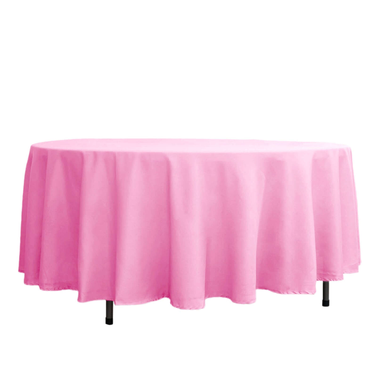 Polyester 108" Round Tablecloth Pink - Wrinkle-Resistant Table Cover