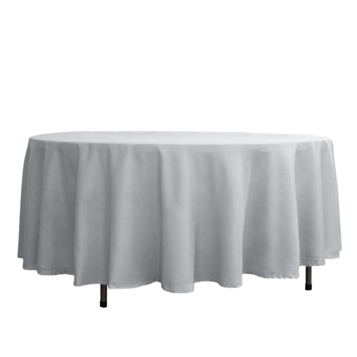 Polyester 108" Round Tablecloth Silver - Wrinkle-Resistant Table Cover