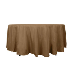 Polyester 108" Round Tablecloth Taupe - Wrinkle-Resistant Table Cover