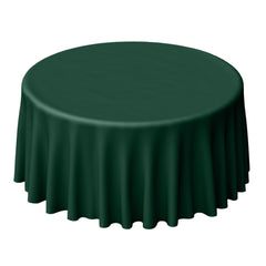 Polyester 120" Round Tablecloth Hunter Emerald Green - Seamless Wrinkle-Resistant Table Cover