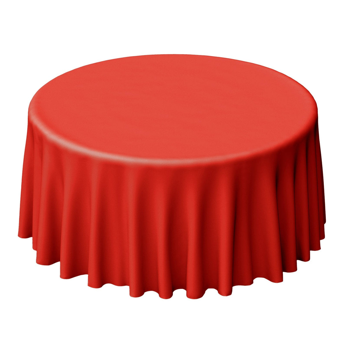 Polyester 120" Round Tablecloth Red - Seamless Wrinkle-Resistant Table Cover