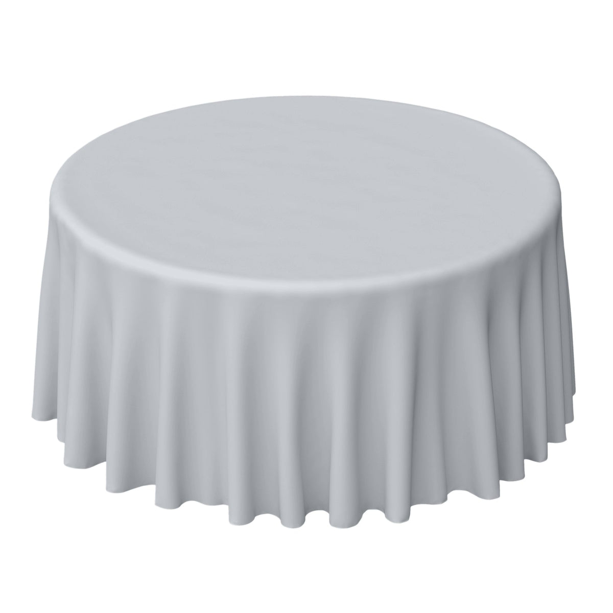 Polyester 120" Round Tablecloth Silver - Seamless Wrinkle-Resistant Table Cover