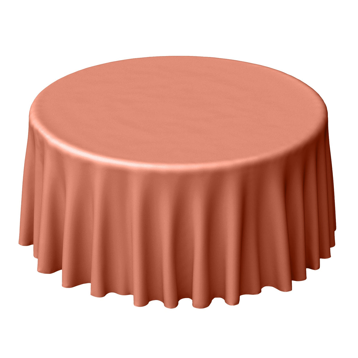 Polyester 120" Round Tablecloth Terracotta (Rust) - Seamless Wrinkle-Resistant Table Cover