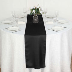 Polyester 12"x108" Table Runner Black - Durable & Wrinkle-Resistant Table Decor