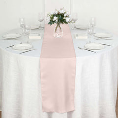 Polyester 12"x108" Table Runner Blush - Durable & Wrinkle-Resistant Table Decor