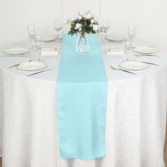 Polyester 12"x108" Table Runner Light Blue - Durable & Wrinkle-Resistant Table Decor