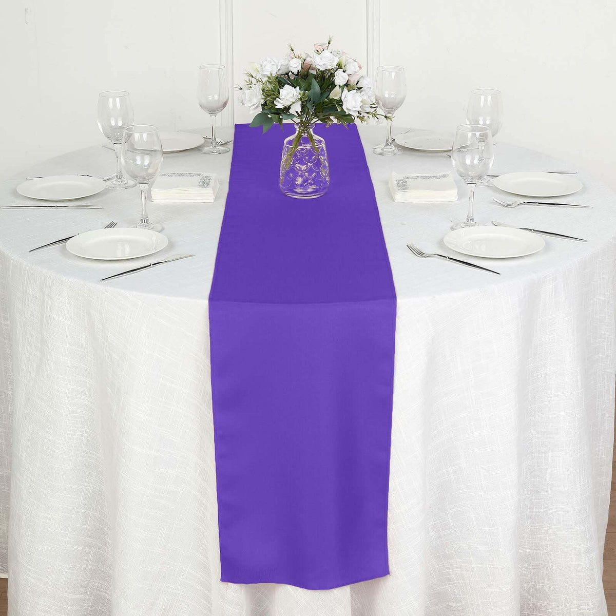 Polyester 12"x108" Table Runner Purple - Durable & Wrinkle-Resistant Table Decor