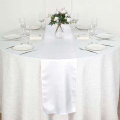 Polyester 12"x108" Table Runner White - Durable & Wrinkle-Resistant Table Decor for All Occasions
