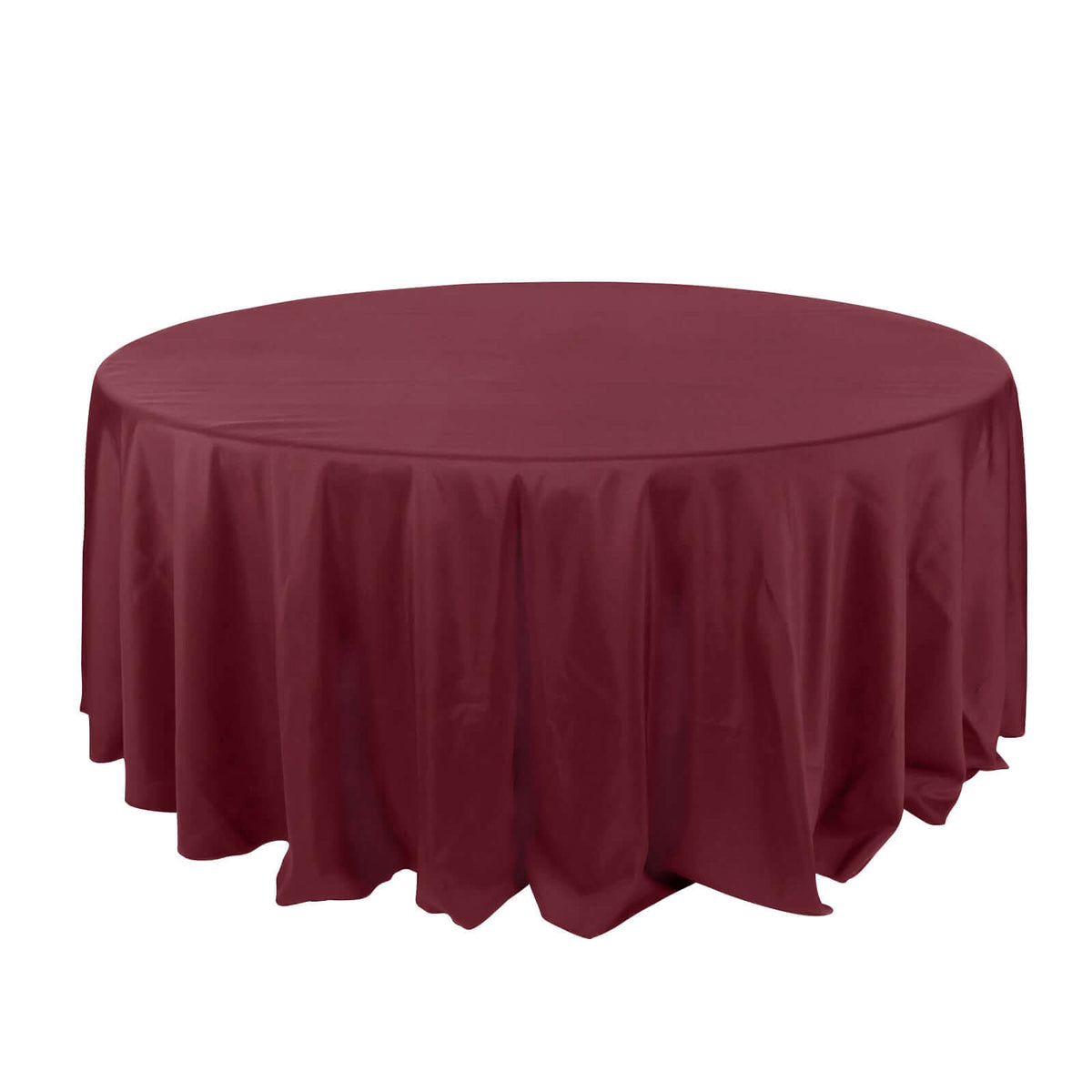 Polyester 132" Round Tablecloth Burgundy - Seamless Chic Design Table Cover