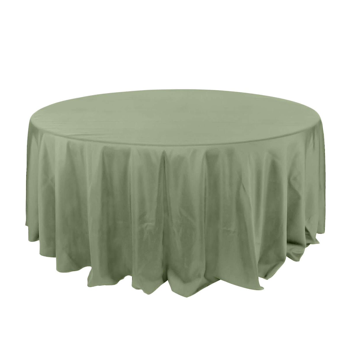Polyester 132" Round Tablecloth Dusty Sage Green - Seamless Chic Table Cover