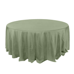 Polyester 132" Round Tablecloth Dusty Sage Green - Seamless Chic Table Cover